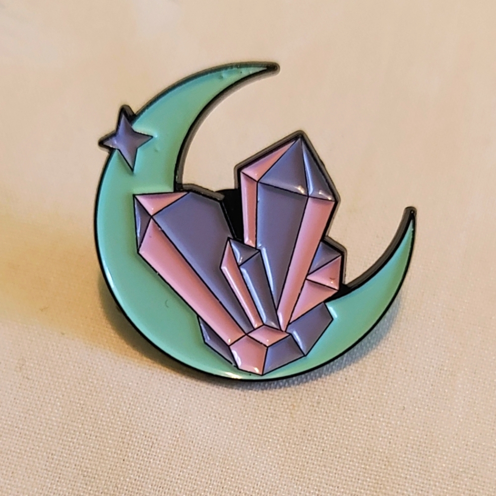 Crystal Moon Pin